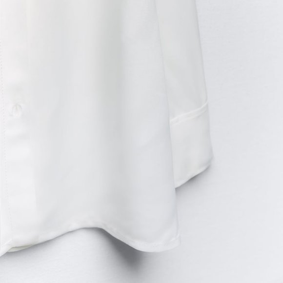 ZARA Minimalist Satin Effect Wrap Shirt/Blouse - NWT - Picture 8 of 10